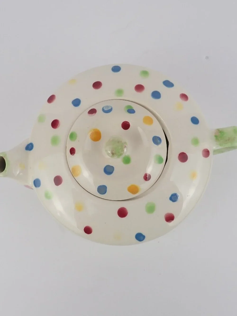 Ceramic Polka Dot Spotted Small Teapot W/Lid